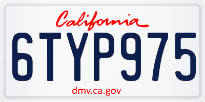 CA license plate 6TYP975