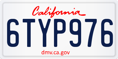 CA license plate 6TYP976