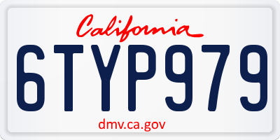 CA license plate 6TYP979