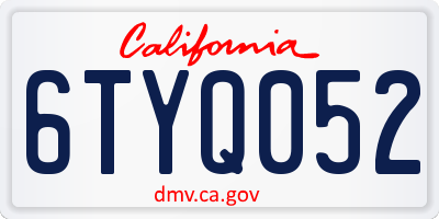 CA license plate 6TYQ052