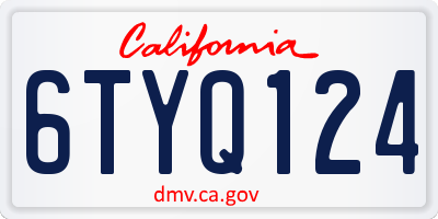CA license plate 6TYQ124