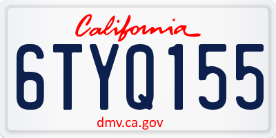 CA license plate 6TYQ155