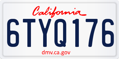 CA license plate 6TYQ176