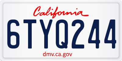 CA license plate 6TYQ244