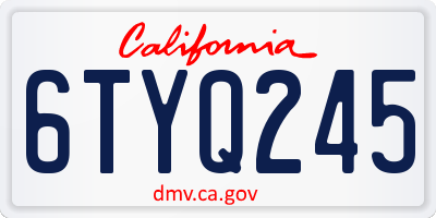 CA license plate 6TYQ245