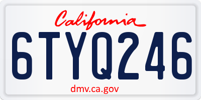 CA license plate 6TYQ246