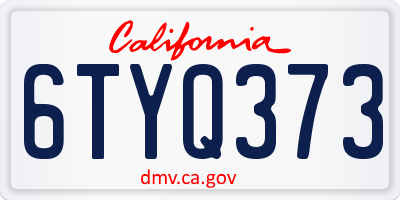 CA license plate 6TYQ373
