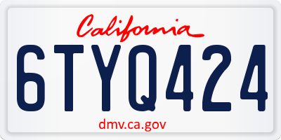 CA license plate 6TYQ424