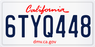 CA license plate 6TYQ448