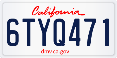 CA license plate 6TYQ471