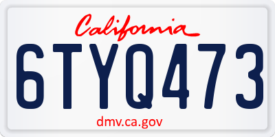 CA license plate 6TYQ473