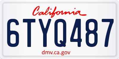 CA license plate 6TYQ487