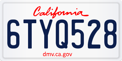 CA license plate 6TYQ528