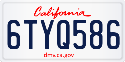 CA license plate 6TYQ586