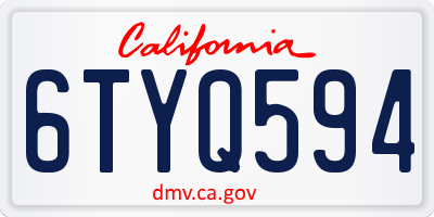 CA license plate 6TYQ594