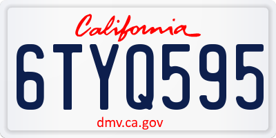 CA license plate 6TYQ595