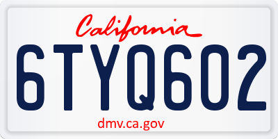 CA license plate 6TYQ602