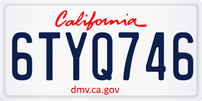 CA license plate 6TYQ746