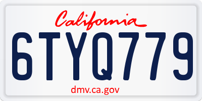 CA license plate 6TYQ779