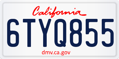 CA license plate 6TYQ855