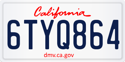 CA license plate 6TYQ864