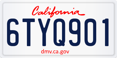 CA license plate 6TYQ901