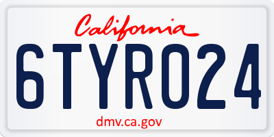 CA license plate 6TYR024