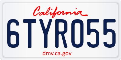CA license plate 6TYR055
