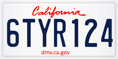 CA license plate 6TYR124