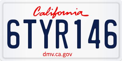 CA license plate 6TYR146