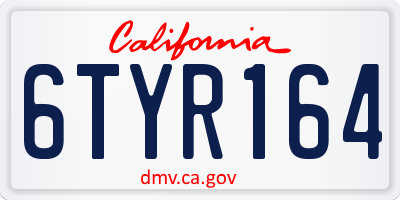 CA license plate 6TYR164