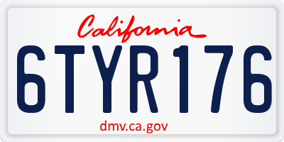 CA license plate 6TYR176