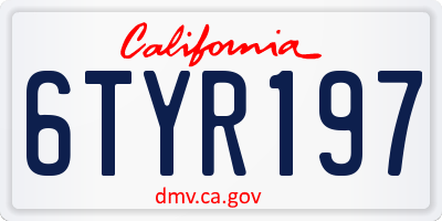 CA license plate 6TYR197