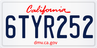 CA license plate 6TYR252