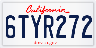 CA license plate 6TYR272