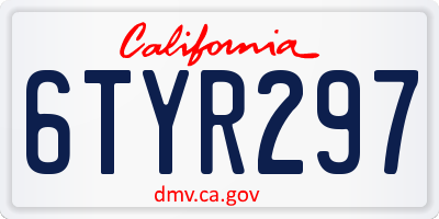 CA license plate 6TYR297