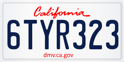 CA license plate 6TYR323
