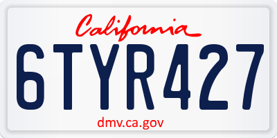 CA license plate 6TYR427