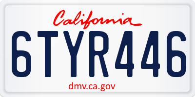 CA license plate 6TYR446