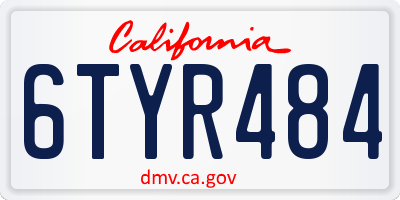 CA license plate 6TYR484