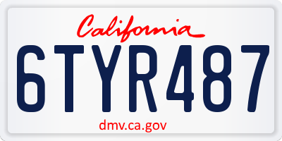 CA license plate 6TYR487