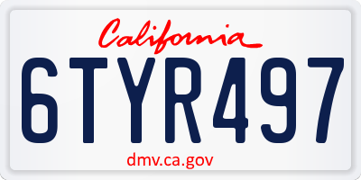 CA license plate 6TYR497