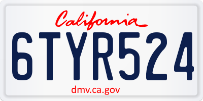 CA license plate 6TYR524