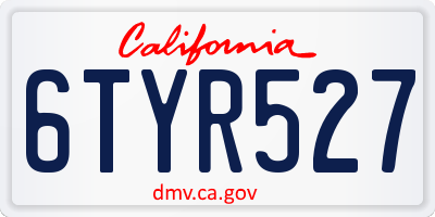 CA license plate 6TYR527