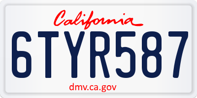 CA license plate 6TYR587