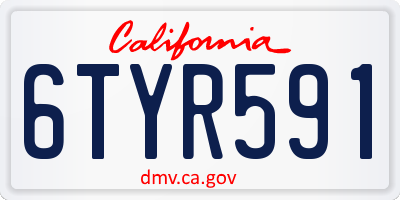 CA license plate 6TYR591