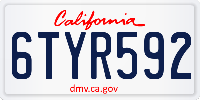 CA license plate 6TYR592