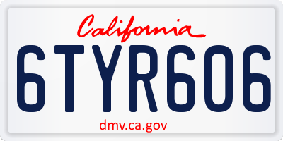CA license plate 6TYR606