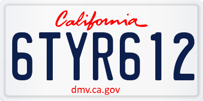 CA license plate 6TYR612
