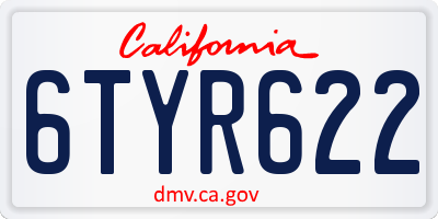 CA license plate 6TYR622